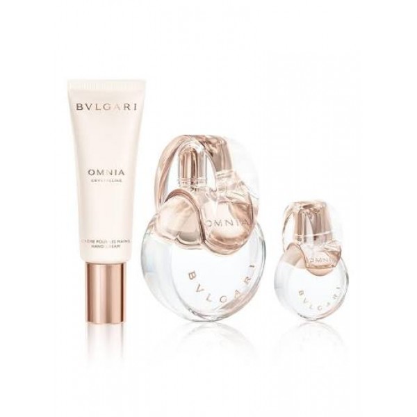 Bvlgari Omnia Crystalline 100ml Edt + 15ml Edt Spray + Hand Cream 40ml Geschenkset