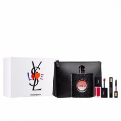 Y.S.L. Black Opium 90ml Edp + Bag + Lipstick + Mascara Geschenkset